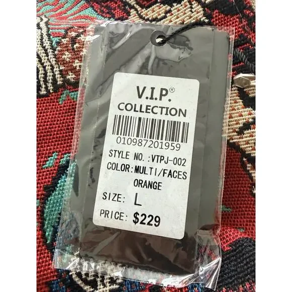 V.I.P. Collection Men's Multi Faces Jacquard Varsity Bomber Jacket Size L